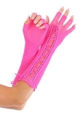 Ellenbogenlange Netzhandschuhe